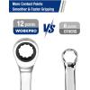 imageWORKPRO 8piece FlexHead Ratcheting Combination Wrench Set Metric 917 mm 72Teeth CrV Constructed Nickel Plating with Organization Bag10mm