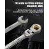 imageWORKPRO 8piece FlexHead Ratcheting Combination Wrench Set Metric 917 mm 72Teeth CrV Constructed Nickel Plating with Organization Bag11mm