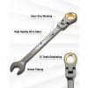 imageWORKPRO 8piece FlexHead Ratcheting Combination Wrench Set Metric 917 mm 72Teeth CrV Constructed Nickel Plating with Organization Bag14mm