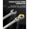 imageWORKPRO 8piece FlexHead Ratcheting Combination Wrench Set Metric 917 mm 72Teeth CrV Constructed Nickel Plating with Organization Bag17mm