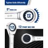 imageWORKPRO 8piece FlexHead Ratcheting Combination Wrench Set Metric 917 mm 72Teeth CrV Constructed Nickel Plating with Organization Bag916