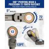 imageWORKPRO 8piece FlexHead Ratcheting Combination Wrench Set Metric 917 mm 72Teeth CrV Constructed Nickel Plating with Organization BagMetric