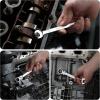 imageWORKPRO 8piece FlexHead Ratcheting Combination Wrench Set Metric 917 mm 72Teeth CrV Constructed Nickel Plating with Organization BagSAE