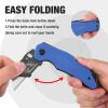 imageWORKPRO Folding Utility Knife with Stainless Steel Head Quickchange Blade ampamp Back Lock Wood Handle Heavy Duty Box Cutter 1PC Razor Knife with Extra 10PC SK5 BladesBlue G10