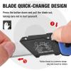 imageWORKPRO Folding Utility Knife with Stainless Steel Head Quickchange Blade ampamp Back Lock Wood Handle Heavy Duty Box Cutter 1PC Razor Knife with Extra 10PC SK5 BladesBlue G10
