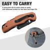 imageWORKPRO Folding Utility Knife with Stainless Steel Head Quickchange Blade ampamp Back Lock Wood Handle Heavy Duty Box Cutter 1PC Razor Knife with Extra 10PC SK5 BladesWood