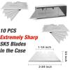 imageWORKPRO Folding Utility Knife with Stainless Steel Head Quickchange Blade ampamp Back Lock Wood Handle Heavy Duty Box Cutter 1PC Razor Knife with Extra 10PC SK5 BladesPink G10
