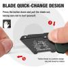 imageWORKPRO Folding Utility Knife with Stainless Steel Head Quickchange Blade ampamp Back Lock Wood Handle Heavy Duty Box Cutter 1PC Razor Knife with Extra 10PC SK5 BladesGreen G10