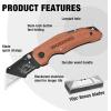 imageWORKPRO Folding Utility Knife with Stainless Steel Head Quickchange Blade ampamp Back Lock Wood Handle Heavy Duty Box Cutter 1PC Razor Knife with Extra 10PC SK5 BladesWood