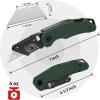 imageWORKPRO Folding Utility Knife with Stainless Steel Head Quickchange Blade ampamp Back Lock Wood Handle Heavy Duty Box Cutter 1PC Razor Knife with Extra 10PC SK5 BladesGreen G10