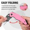 imageWORKPRO Folding Utility Knife with Stainless Steel Head Quickchange Blade ampamp Back Lock Wood Handle Heavy Duty Box Cutter 1PC Razor Knife with Extra 10PC SK5 BladesPink G10