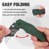 imageWORKPRO Folding Utility Knife with Stainless Steel Head Quickchange Blade ampamp Back Lock Wood Handle Heavy Duty Box Cutter 1PC Razor Knife with Extra 10PC SK5 BladesGreen G10