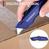 imageWORKPRO Premium Utility Knife Retractable All Metal Heavy Duty Box Cutter Quick Change Blade Razor Knife with 10 Extra BladesBlue