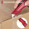 imageWORKPRO Premium Utility Knife Retractable All Metal Heavy Duty Box Cutter Quick Change Blade Razor Knife with 10 Extra BladesRed