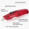 imageWORKPRO Premium Utility Knife Retractable All Metal Heavy Duty Box Cutter Quick Change Blade Razor Knife with 10 Extra BladesRed