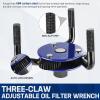 imageWORKPRO Universal Adjustable Oil Filter Wrench From 3quot to 55quot Heavy Duty Oil Filter Removal Tool with 3 Jaws for Cars Trucks TractorNavyBlack
