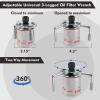 imageWORKPRO Universal Adjustable Oil Filter Wrench From 3quot to 55quot Heavy Duty Oil Filter Removal Tool with 3 Jaws for Cars Trucks TractorSliver
