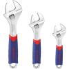 imageWORKPRO 3piece Adjustable Wrench Set CRV with Rubberized AntiSlip Grips 10inch 8inch 6inch