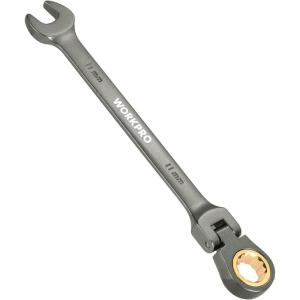 imageWORKPRO 8piece FlexHead Ratcheting Combination Wrench Set Metric 917 mm 72Teeth CrV Constructed Nickel Plating with Organization Bag11mm