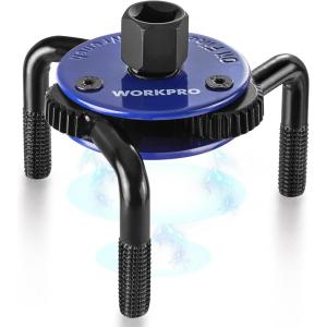 imageWORKPRO Universal Adjustable Oil Filter Wrench From 3quot to 55quot Heavy Duty Oil Filter Removal Tool with 3 Jaws for Cars Trucks TractorNavyBlack