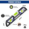imageWORKPRO 10Inch Magnetic Torpedo Level Patented DoubleView Design DieCast Aluminum Alloy Construction 3 Bubble Vials for 09045 Measurements