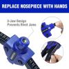 imageWORKPRO 10Inch Pop Rivet Gun Heavy Duty Riveter with 3 Interchangeable Heads 3 Nosepieces and 100pcs Rivets 5in1 Hand Riveter Set for Metal Plastic Repairing Truck Bed Fixing Highway Sign