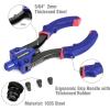 imageWORKPRO 10Inch Pop Rivet Gun Heavy Duty Riveter with 3 Interchangeable Heads 3 Nosepieces and 100pcs Rivets 5in1 Hand Riveter Set for Metal Plastic Repairing Truck Bed Fixing Highway Sign