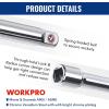 imageWORKPRO 19Piece Drive Tool Accessory Set Includes Socket Adapters Extensions Set Universal Joints and Sliding Bar Thandle Wrench 14quot 38 ampamp 12 Drive Chrome Vanadium Steel with Mirror Finish
