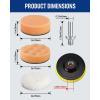 imageWORKPRO 3 Inch Drill Buffing Pad Kit  11 Pcs Car Foam Polishing Pads Set Drill Buffer Polisher Attachment Buffing Kit for Car Polishing Waxing Sealing Glaze