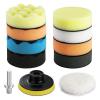 imageWORKPRO 3 Inch Drill Buffing Pad Kit  11 Pcs Car Foam Polishing Pads Set Drill Buffer Polisher Attachment Buffing Kit for Car Polishing Waxing Sealing Glaze