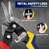 imageWORKPRO 3 Piece Aviation Tin Snips Set 8 Inch Metal Cutter Shear for Left Right and Straight Cut CrV Blade Ergonomic Handle with Hang Hole ampamp Safety LatchStraightLeftRight