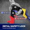 imageWORKPRO 3 Piece Aviation Tin Snips Set 8 Inch Metal Cutter Shear for Left Right and Straight Cut CrV Blade Ergonomic Handle with Hang Hole ampamp Safety LatchStraight