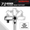 imageWORKPRO 4Piece Flex Head Ratchet Set 14quot 38quot 12quot Drive 38quot Stubby 72Tooth Ratchet with Chromium Plating Quick Release Reversible Design 5 Degree Swing38 Drive