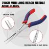 imageWORKPRO 7 Inches Needle Nose Pliers Mini Long Needle Nose Pliers with Smooth Jaws Small Long Reach Pliers for Jewelry Making Bending Wire and Small Object Gripping Work On Narrow Place