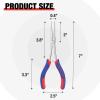 imageWORKPRO 7 Inches Needle Nose Pliers Mini Long Needle Nose Pliers with Smooth Jaws Small Long Reach Pliers for Jewelry Making Bending Wire and Small Object Gripping Work On Narrow Place