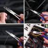 imageWORKPRO 7 Inches Needle Nose Pliers Mini Long Needle Nose Pliers with Smooth Jaws Small Long Reach Pliers for Jewelry Making Bending Wire and Small Object Gripping Work On Narrow Place