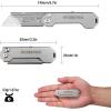 imageWORKPRO EDC Folding Utility Knife Mini Box Cutter with Quick Open Axis Lock Quick Change Blade Razor Knife Foldable Small Pocket Knife with Belt Clip1silver