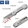 imageWORKPRO EDC Folding Utility Knife Mini Box Cutter with Quick Open Axis Lock Quick Change Blade Razor Knife Foldable Small Pocket Knife with Belt Clip1silver