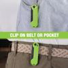 imageWORKPRO EDC Folding Utility Knife Mini Box Cutter with Quick Open Axis Lock Quick Change Blade Razor Knife Foldable Small Pocket Knife with Belt Clip3green