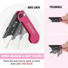 imageWORKPRO EDC Folding Utility Knife Mini Box Cutter with Quick Open Axis Lock Quick Change Blade Razor Knife Foldable Small Pocket Knife with Belt Clip4red