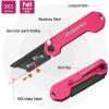 imageWORKPRO EDC Folding Utility Knife Mini Box Cutter with Quick Open Axis Lock Quick Change Blade Razor Knife Foldable Small Pocket Knife with Belt Clip4red