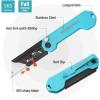 imageWORKPRO EDC Folding Utility Knife Mini Box Cutter with Quick Open Axis Lock Quick Change Blade Razor Knife Foldable Small Pocket Knife with Belt Clip5blue