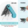 imageWORKPRO EDC Folding Utility Knife Mini Box Cutter with Quick Open Axis Lock Quick Change Blade Razor Knife Foldable Small Pocket Knife with Belt Clip5blue