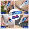 imageWORKPRO Folding Utility Knife Heavy Duty Metal Quick Open Axis Lock Box Cutter Quick Change Blade Razor Knife 1PC with 10 Extra SK5 BladesAxis Lock Bright Blue