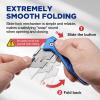 imageWORKPRO Folding Utility Knife Heavy Duty Metal Quick Open Axis Lock Box Cutter Quick Change Blade Razor Knife 1PC with 10 Extra SK5 BladesAxis Lock Bright Blue