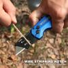 imageWORKPRO Folding Utility Knife Heavy Duty Metal Quick Open Axis Lock Box Cutter Quick Change Blade Razor Knife 1PC with 10 Extra SK5 BladesButton Lock Blue
