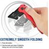 imageWORKPRO Folding Utility Knife Heavy Duty Metal Quick Open Axis Lock Box Cutter Quick Change Blade Razor Knife 1PC with 10 Extra SK5 BladesButton Lock Red