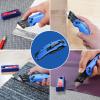 imageWORKPRO Folding Utility Knife Heavy Duty Metal Quick Open Axis Lock Box Cutter Quick Change Blade Razor Knife 1PC with 10 Extra SK5 BladesButton Lock Blue