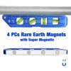 imageWORKPRO Magnetic Torpedo Level Conduit Bending Level Bubble Vials for 0903045 Measurements Aluminum Alloy Construction 63inch Cobalt Blue8inches