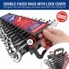 imageWORKPRO Mechanics Wrench Set Metric and Standard 22PCS Complete Combination Wrenches Set SAE 14quot to 78quot Metric 9mm to 19mm Automotive Wrench Set with Rack Organizer